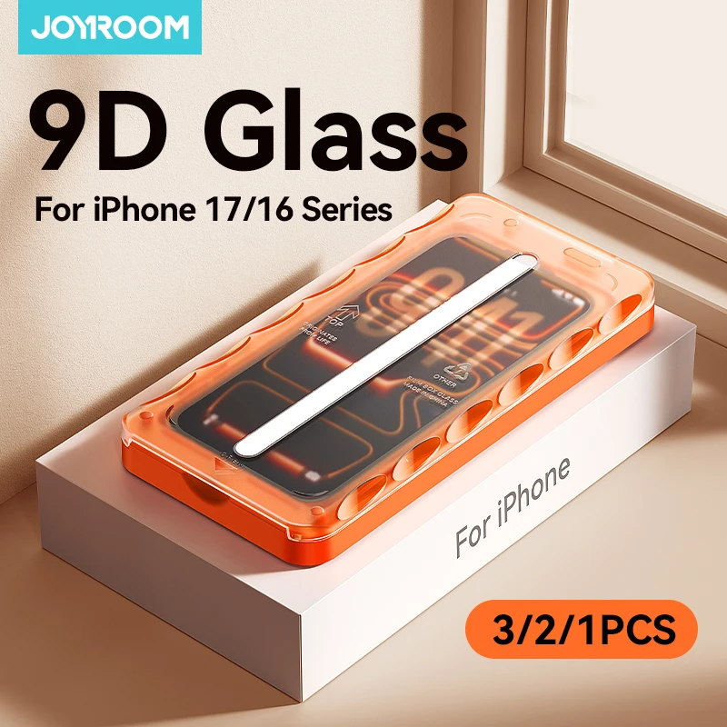 

Joyroom 3/2/1PCS Glass For iPhone 17 Pro Max Screen Protector Full Screen Dust-free HD Tempered Glass For iPhone 17 16 Pro Max