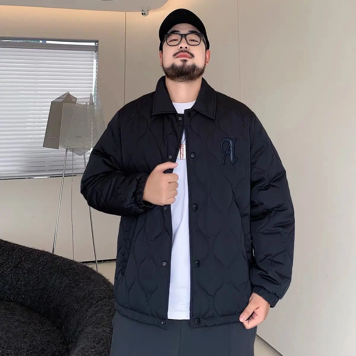 

Мужская куртка свободного кроя, осенне-зимняя, больших размеров, 300 Pou Color, модная, в корейском стиле, повседневная, свободная, стильная.