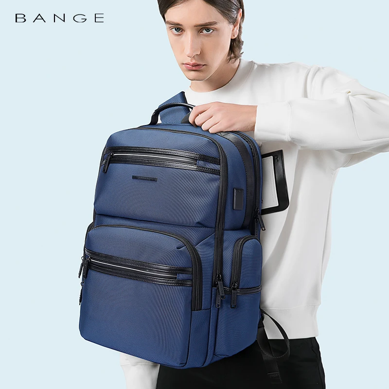 Bange-男性用盗難防止ラップトップバックパック,15.6インチ防水バックパック,USB充電器付き,オックスフォードスタイル,トラベルバッグ