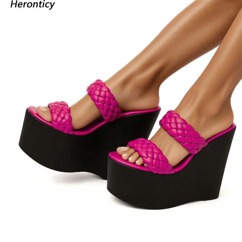 

Heronticy/женские летние сабо ручной работы, босоножки на танкетке с круглым носком, довольно серые бордовые модельные туфли, женские американские большие размеры 5-20