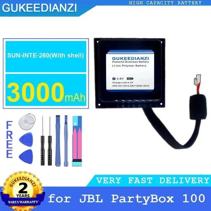 

Аккумулятор динамика, высокопроизводительный Sun-Inte-260 с корпусом 3000 мАч для Jbl Partybox 100, долговечный