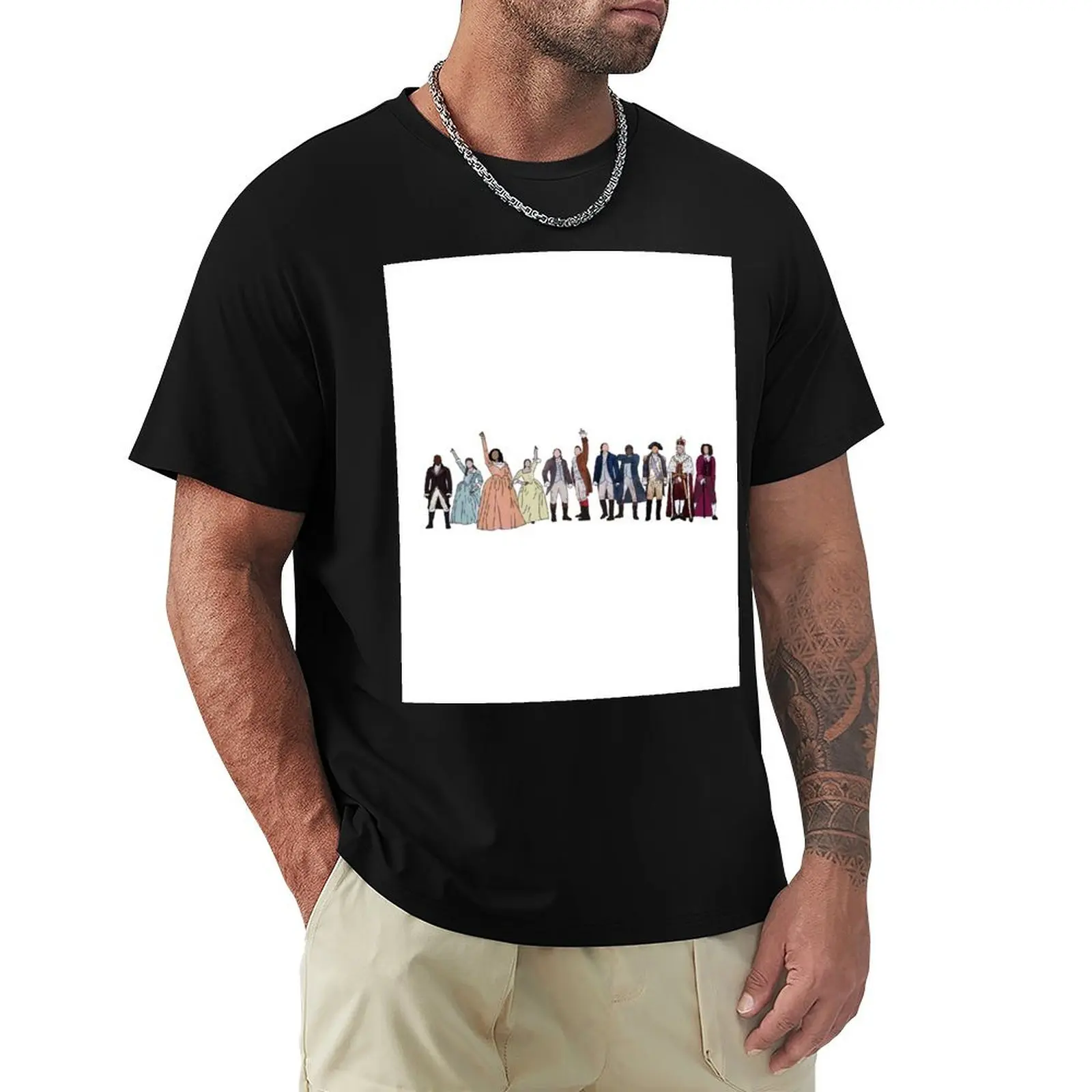 Hamilton Cast Drawing T-Shirt man t shirt luxury T-Shirt