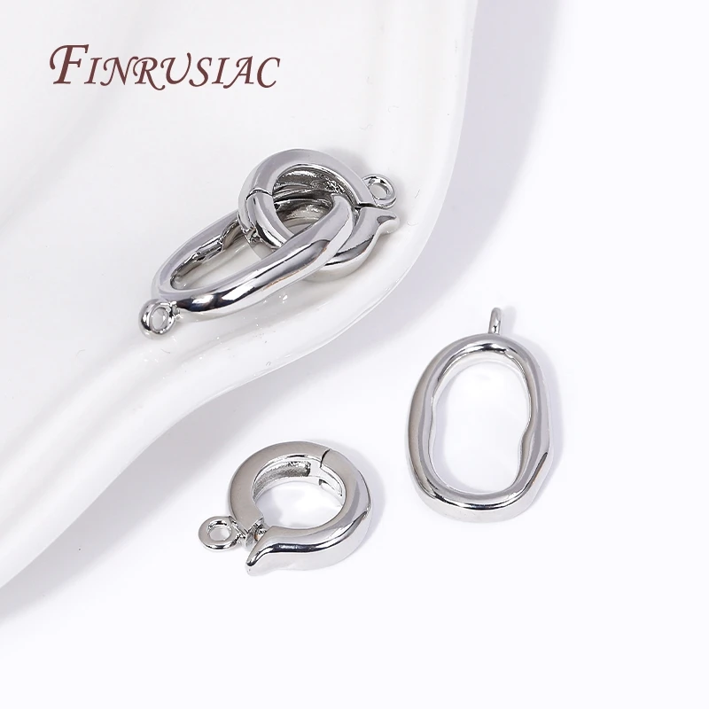 18K Gold Plated Brass Round Connector Clasps For Necklaces Bracelet Jewelry Making Supplies DIY Findings Accessories