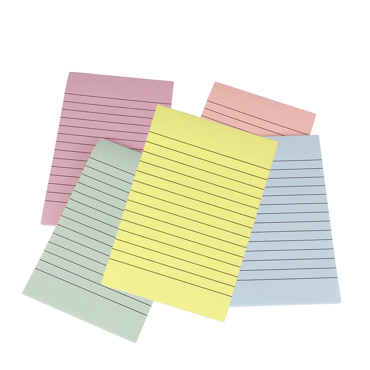 5Pcs Colorful Striped Self-Stick Notes Memo Pads Sticky Paper Notes for Students Office Home School Daily Use Memo Pad