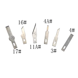 10pcs #11 3 4 4A 16 17 Blades Engraving Non-Slip Metal Scalpel Knife Kit Cutter Craft Knives for Mobile Phone Repair Hand Tools