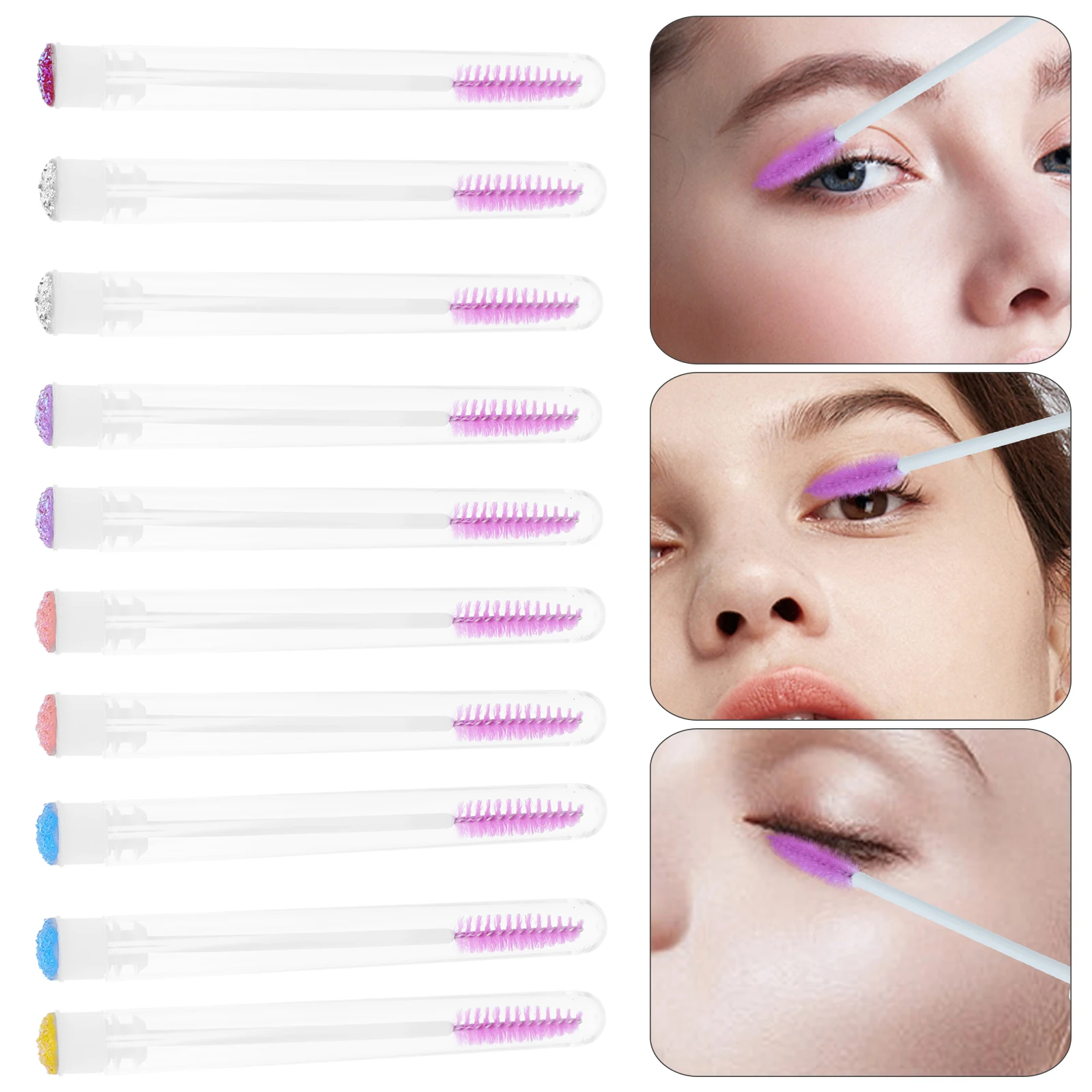 10 pz Mascara Per Ciglia Pennello Tubo Applicatore Portatile Per Il Trucco Da Viaggio Piccolo Pettine di Bellezza Bacchette Ciglia Sopracciglio Mascara applicatore