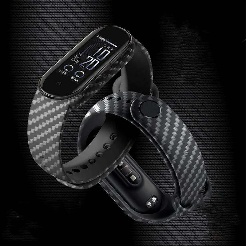 Mi7 M6 Strap For Xiaomi Mi Band 7 6 5 4 3 Carbon Fiber Pattern Replacement Strap on MiBand6 Miband7 5 3 4 Smart Wriststrap Belt