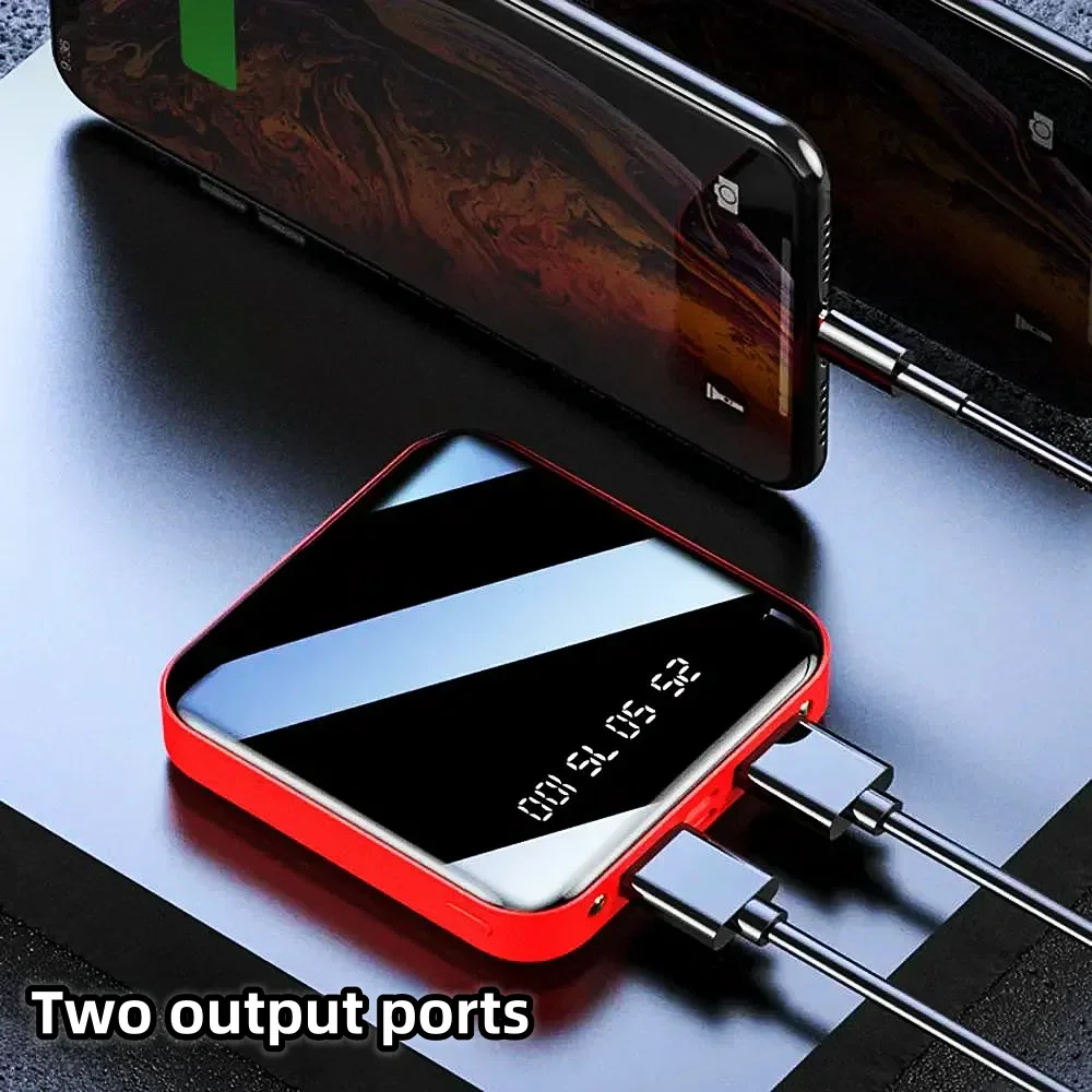 50000mAh Mini 4-wire power bank with large capacity and built-in cable, super fast charging,compact and portable