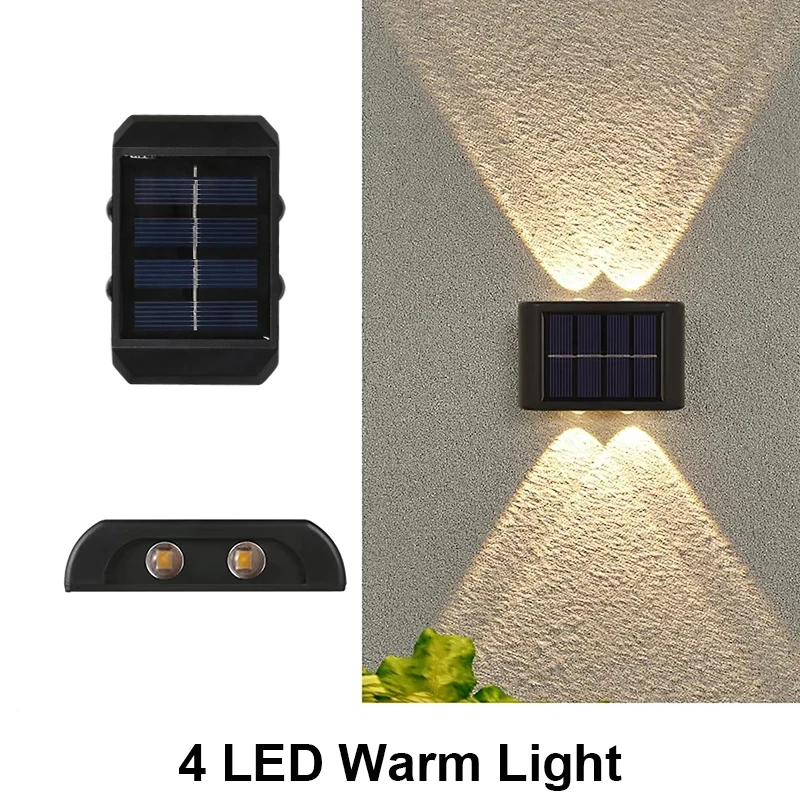 Solar Wall Light Outdoor,Waterproof LED Garden Fence Lamp,Solar Powered Wall Mount Decorative Lighting,Street Patio Landscape image 3