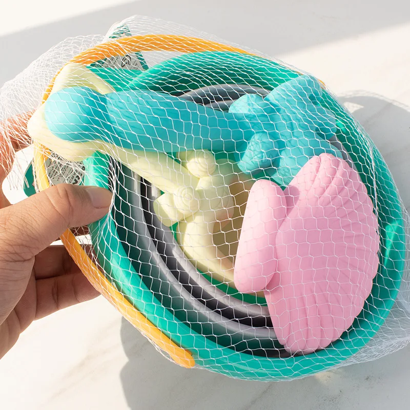 Ember Lipat Anak-anak Mainan Pantai Alat Penggali Pasir Bayi Set Sekop Peralatan Ember Teleskopik Portabel Karet Lembut Silikon
