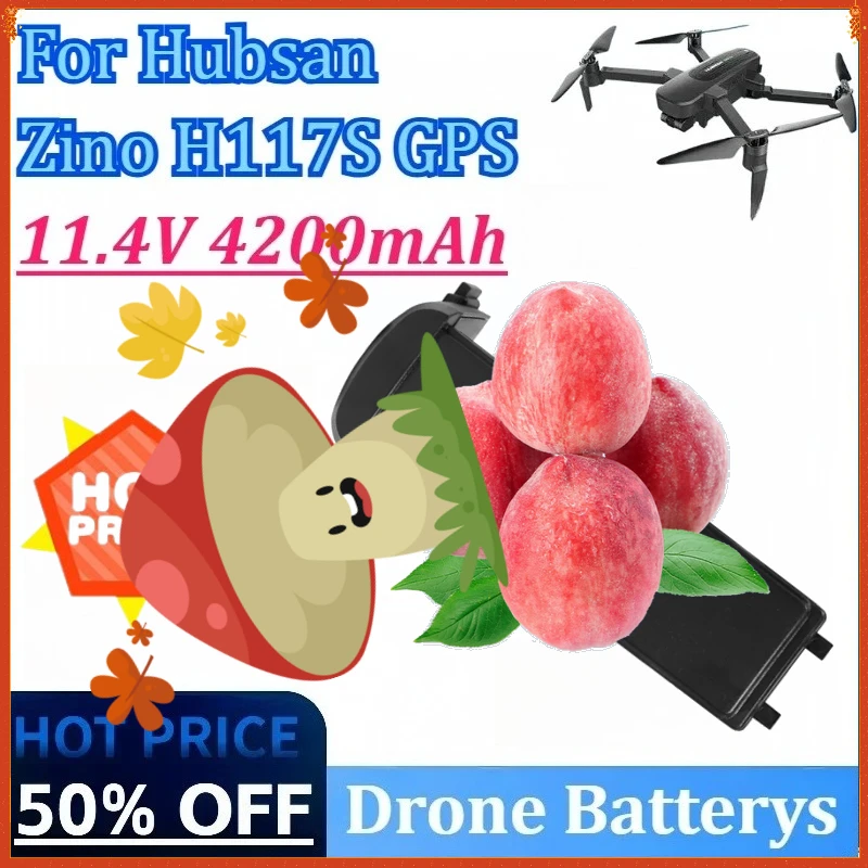 

New 11.4V 4200mAh Lithium Rechargeable Battery Black Drone Batterys for Hubsan Zino H117S GPS Brushless Quadcopter Accessories