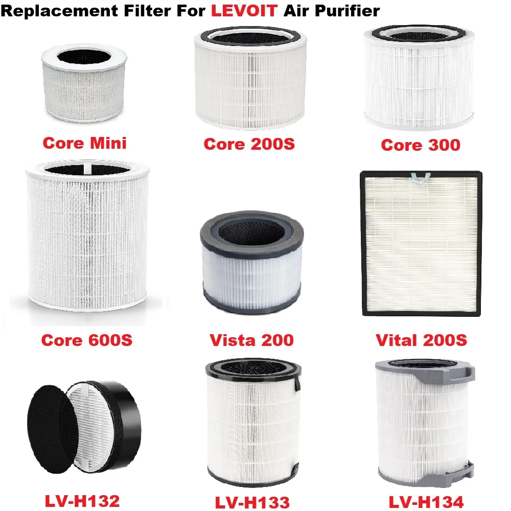 Filtro para LEVOIT ​ ​ ​ ​ ​ ​ ​ Purificador de aire Core Mini, Core 200S, Core 300, Core 600S, Vista 200, Vital 200S, LV-H132, LV-H133 LV-H134