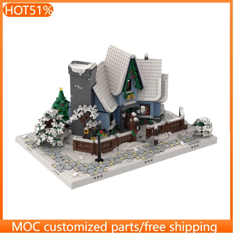

705 PCS Medieval Displayforset10293Santa'sVisit MOC Customize Modular Building Block Creative Design DIY Boys Toy Birthday Gift