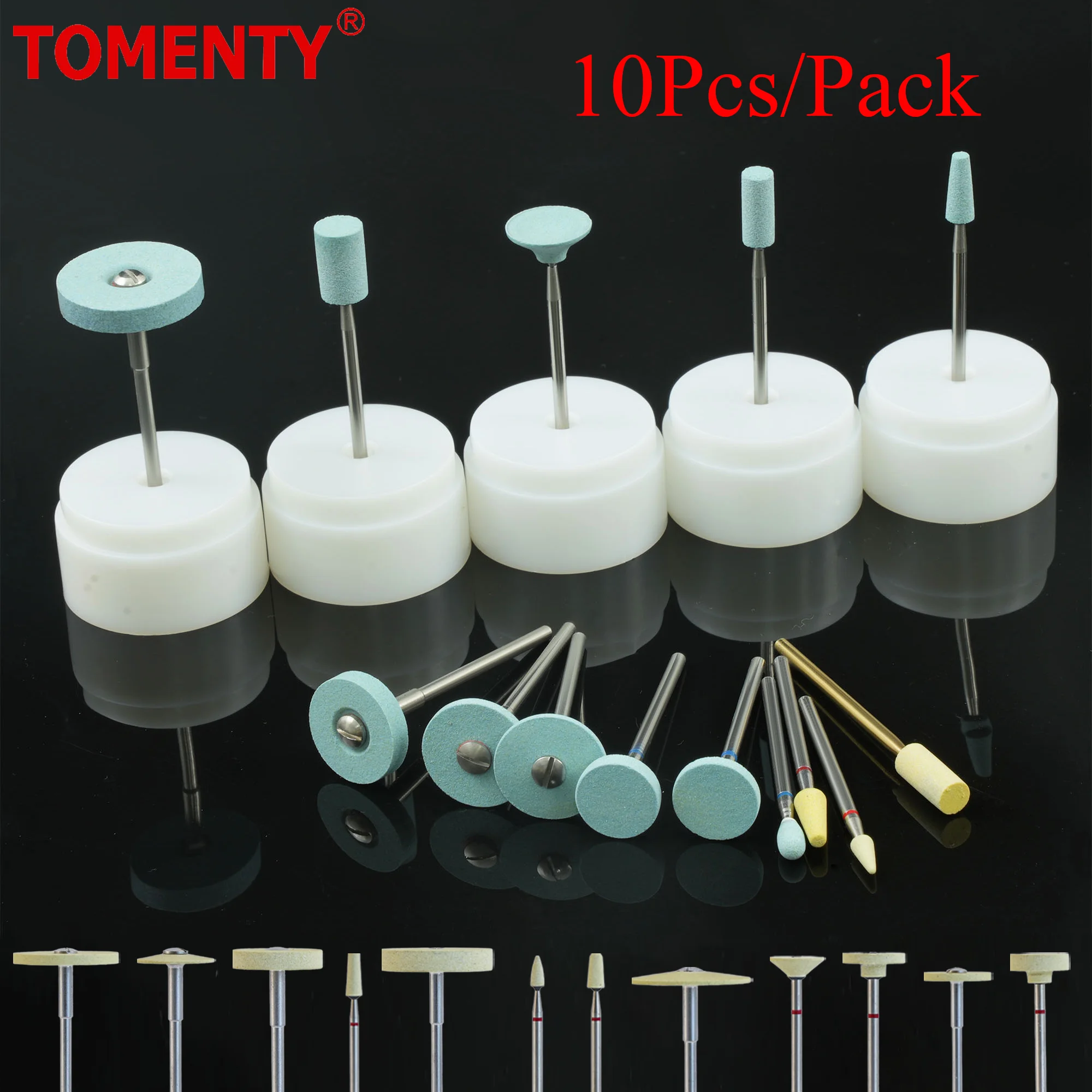 

10Pcs High Quality Dental Ceramic Diamond Polishing Burs for Dentist Lab Quick Polishing Zirconia Porcelain Crown Tools