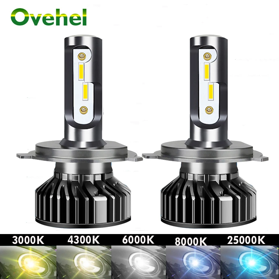 

OVEHEL Car Headlight CSP 18000LM 110W H4 LED H7 H1 H3 H8 H11 9005 HB3 9006 HB4 Car Auto Headlamp Led Lights For Car 12V 6000K