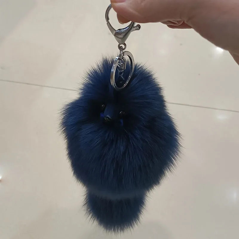 Female Lovely Real Fox Fur Fox Keychain Pendant Cute Fashion Fur Accessory Bag Charming Pnedant Accessories