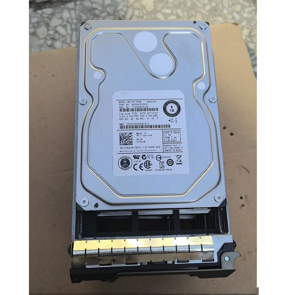 07KXJR 7KXJR 1TB 3.5'' SAS 6G MK1001TRKB HDD Original Server Hard Drive For DELL