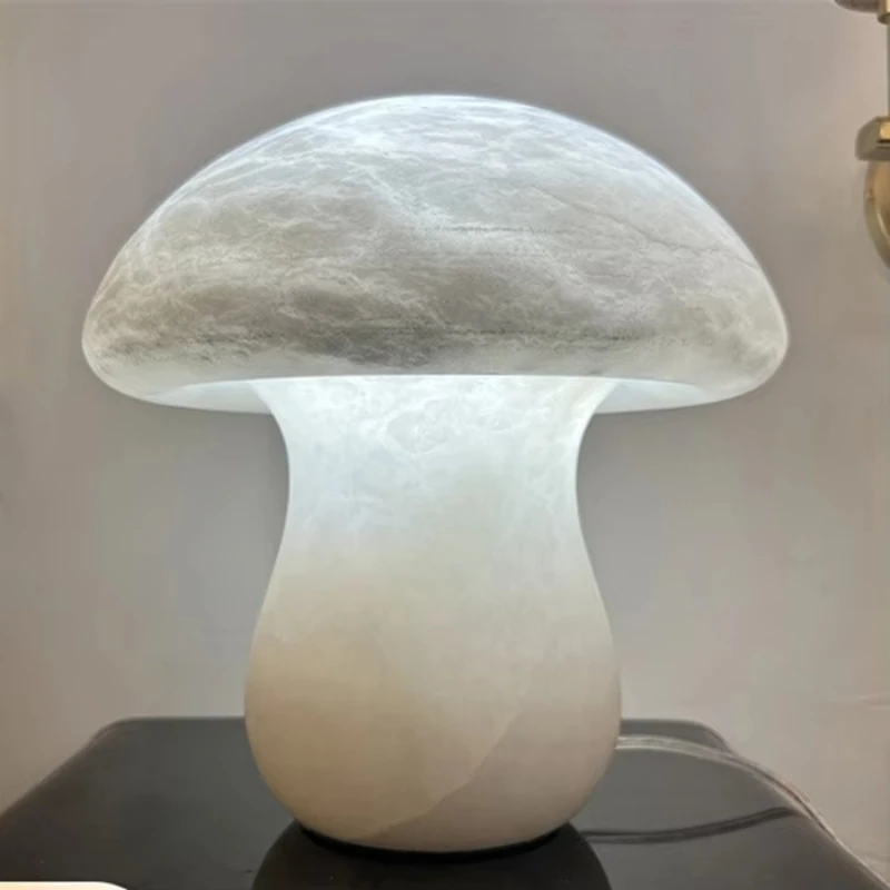 

All-copper marble mushroom head desk lamp Modern bedside study all-copper desk lamp