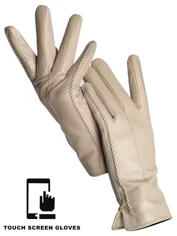 Women's sheepskin gloves winter warm plus velvet short thin touch screen driving color women's leather gloves good quality -2226 - Image 12