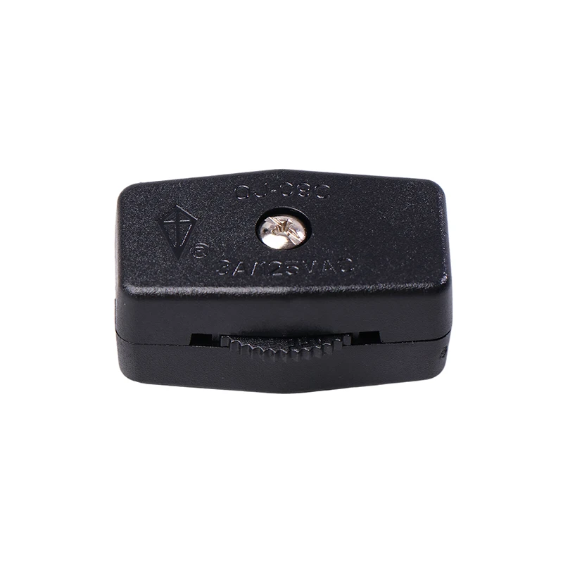 1/5Pcs Led Lamp Power Cord Wire Electric Switch 2Gang Push Button Switch Black 3A 125V 18AWG 2C SPT2 Online ON OFF Gear Switch