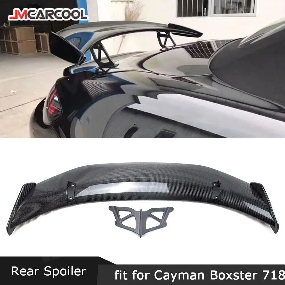 

Carbon Fiber Rear Trunk lip Spoiler wings Case For Porsche Cayman 981 986 987 718 GT4 GT 2016 2017 2018 2019 Auto Car Decoration