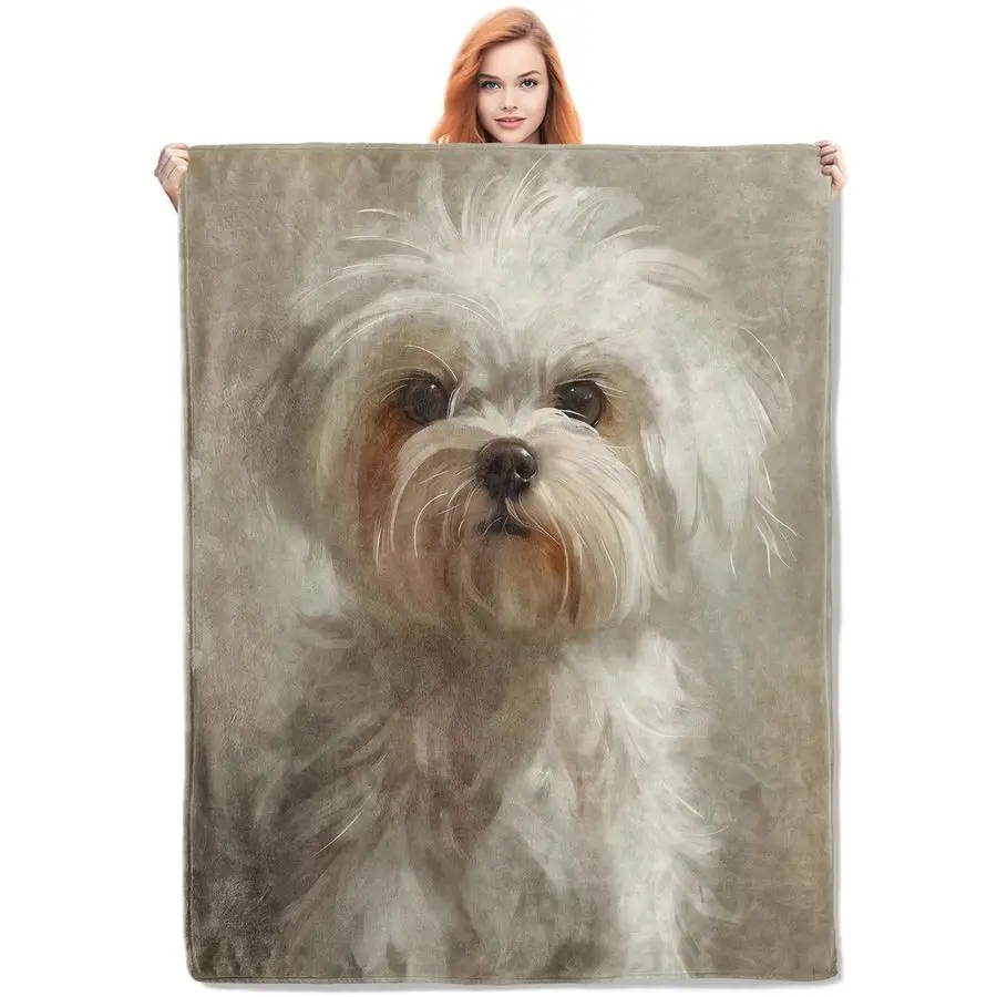 

Плед для собак, мягкий и уютный флисовый плед с реалистичным принтом щенка, легкий и теплый плед для дивана, кровати, софы, идеальный подарок.