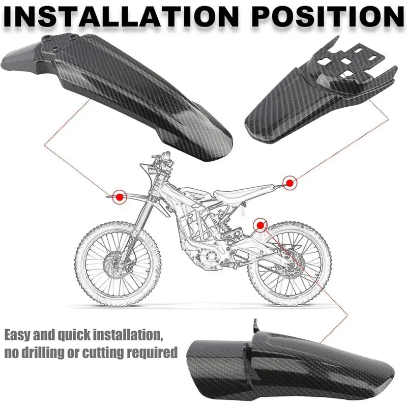 مجموعة واقيات الطين للعجلة الخلفية الأمامية من ABHY لـ Surron Light Bee S/X Segway X260 X160 أجزاء الدراجة الترابية الكهربائية