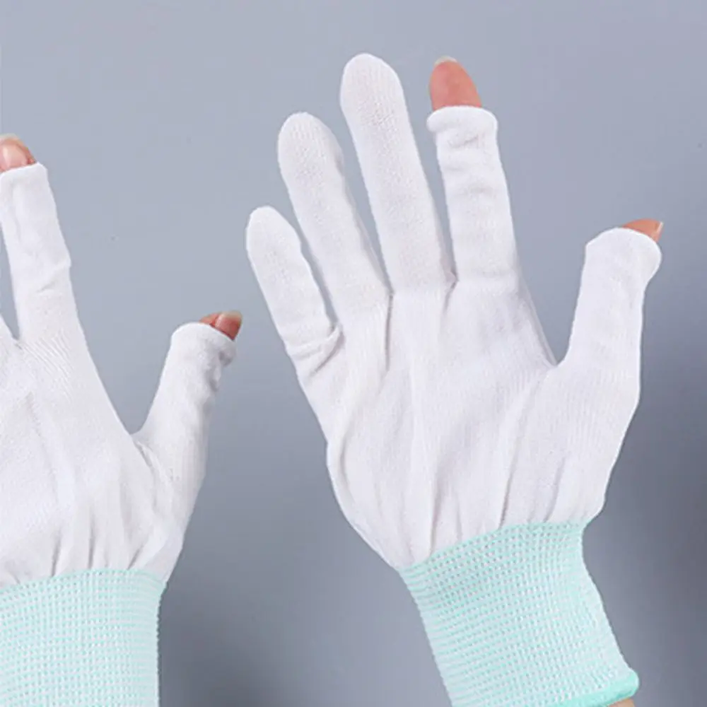 ป้องกัน Fingerless สีทึบแสดงสามนิ้ว Anti-Skid Mittens ผู้ชายถุงมือไนลอนหน้าจอสัมผัสถุงมือแสดงสองนิ้ว
