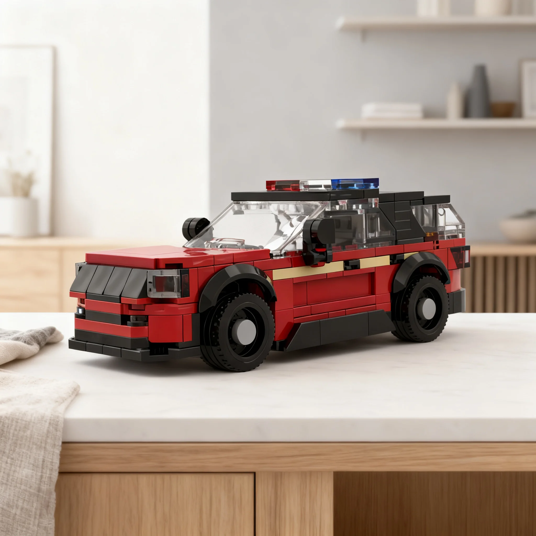 313pcs MOC Fire Dept Ford Explorer City Fire Model Building Blocks Architecture Brick DIY Idea Kids Birthday Christmas Gifts Toy