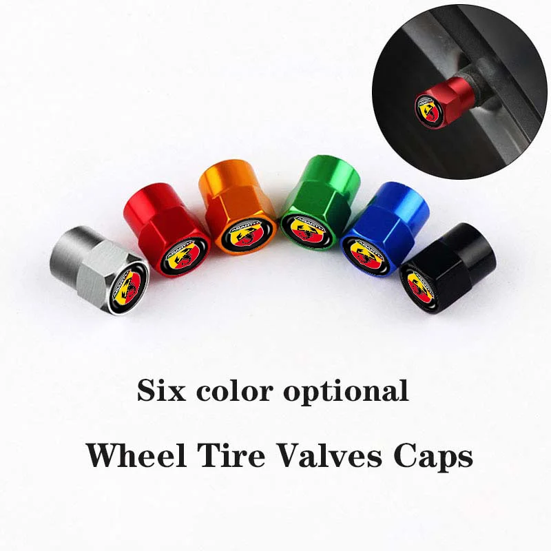 4Pcs Car Valve Cover Tire Dustproof Tire Cap For Abarth 500 Grande Punto Ducato Tipo Stilo UNO Astra Bravo Panda Linea