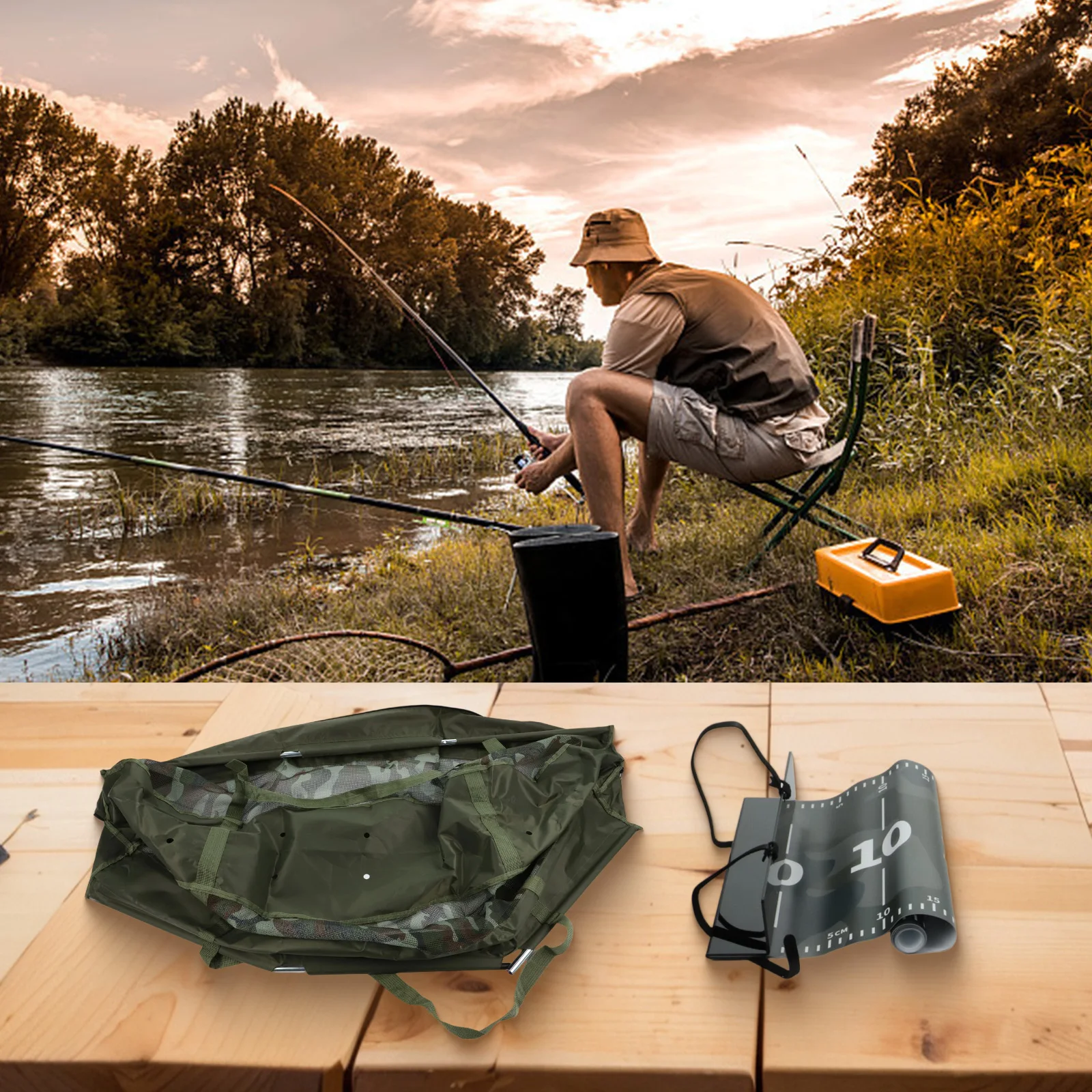 

Foldable Transport Bag Fishing Measure Ruler Outdoor Fishing 110cm Long Boat-shaped Design Comfortable Weighing