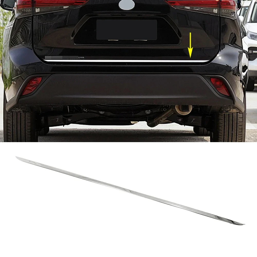 

For Toyota Highlander XU70 2022 Car Exterior Part Refit Styling Rear Trunk Tailgate Lip Trim Stainless Steel Chrome Sticker