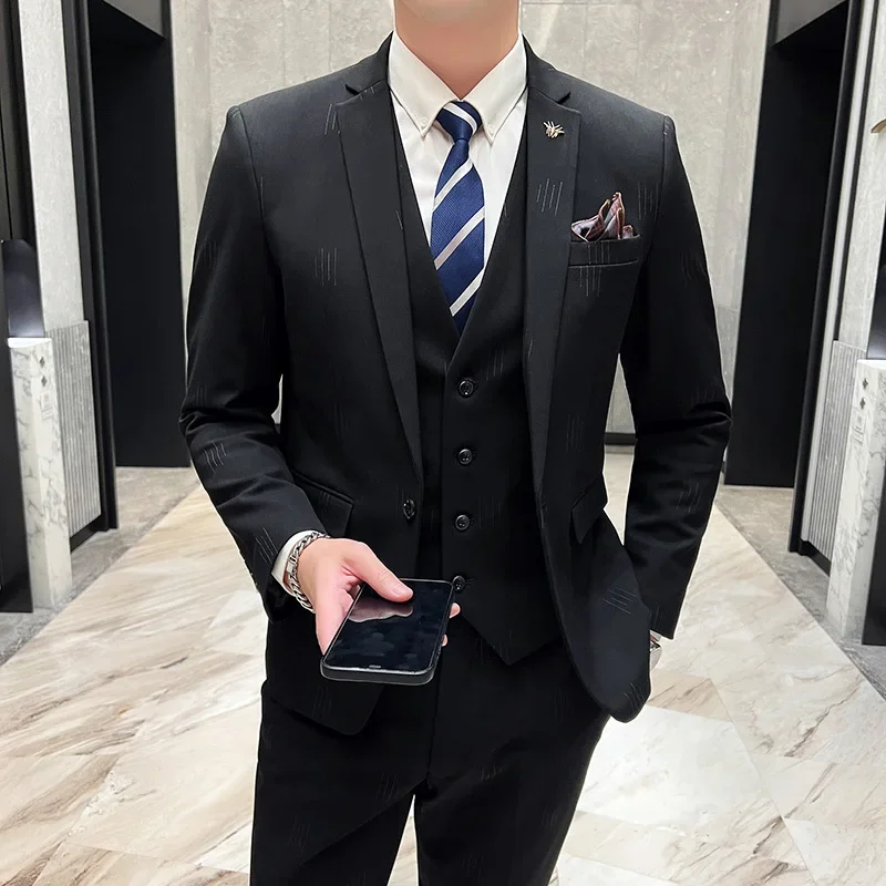 

L201-Slim business casual groom wedding suit