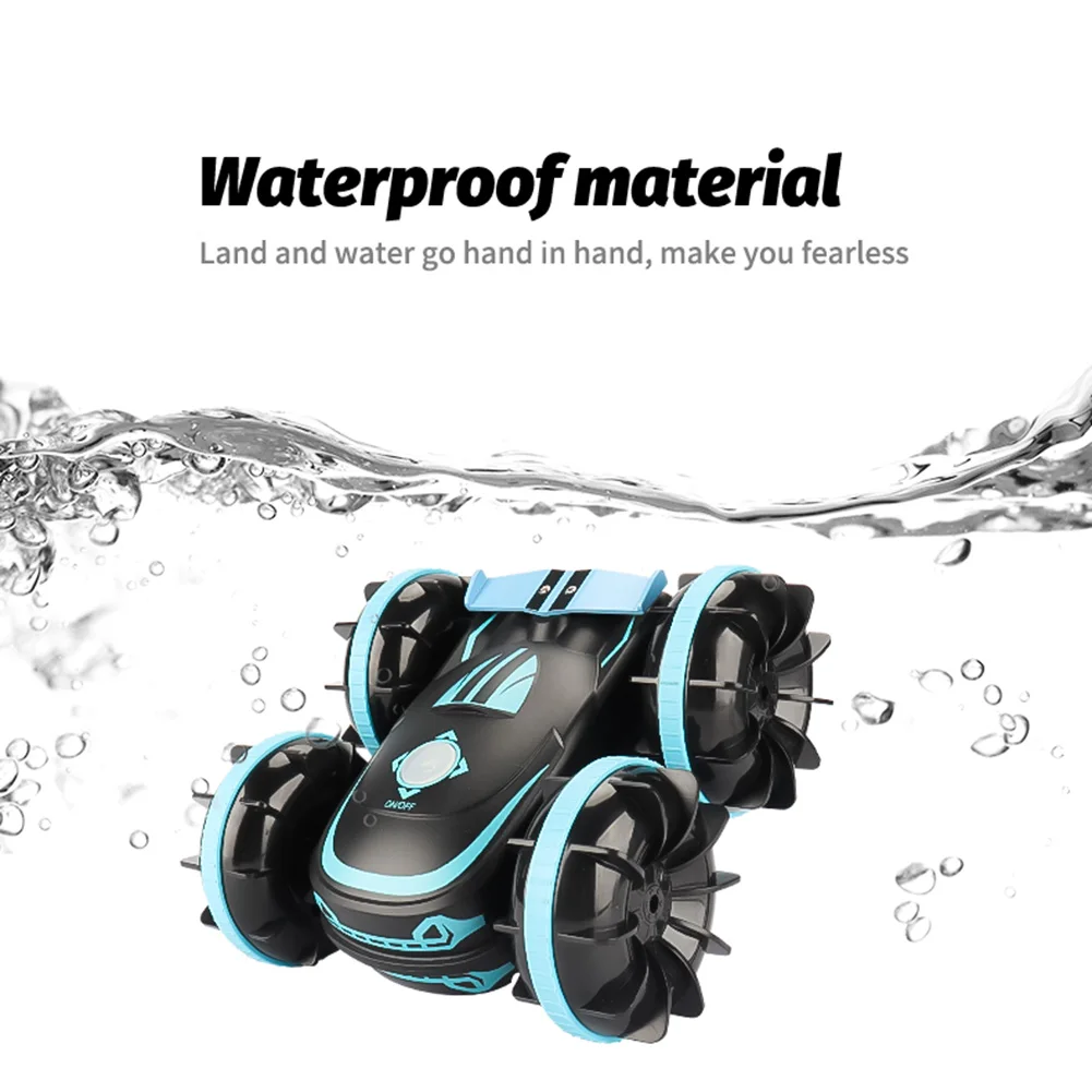 AS96-RC Stunt Car 4WD Watch Gesture Sensor Control Deformable Car Auto-Demo هدية عيد ميلاد - أزرق