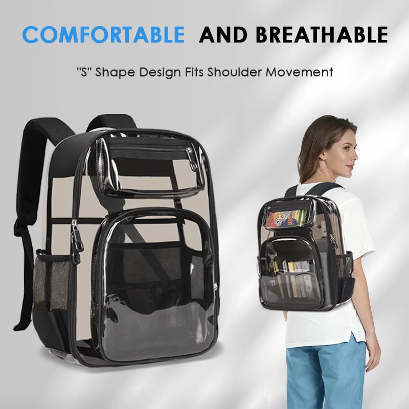 Waterproof Clear Backpack Transparent PVC Beach Cell Phone bag for Travel School Fashion Plastic Bag Large Capacity