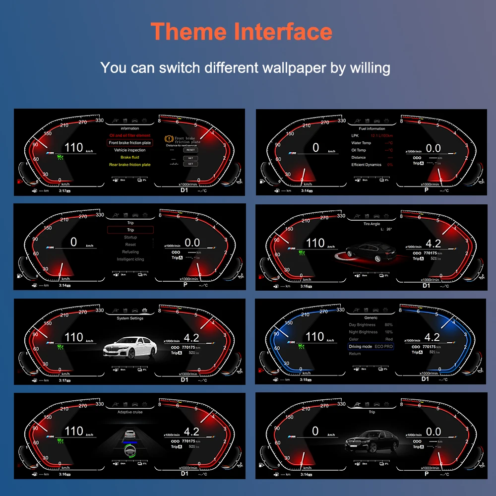 Bonroad 12,3-Zoll Digitales LCD-Armaturenbrett für BMW 5er Serie E60 E61 E63 E64 CCC CIC Tachometer Cockpit Virtuelles Panel – Detail 10