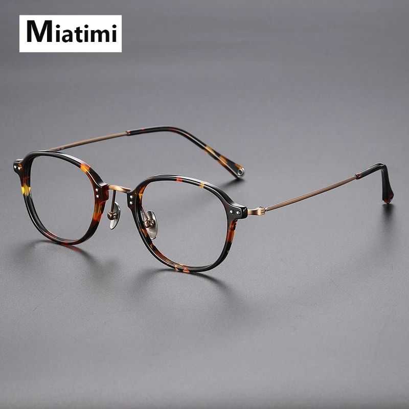 

2026 модная оправа для очков из ацетатного волокна, женская ретро круглая титановая оправа для очков для мужчин, оптические очки по рецепту