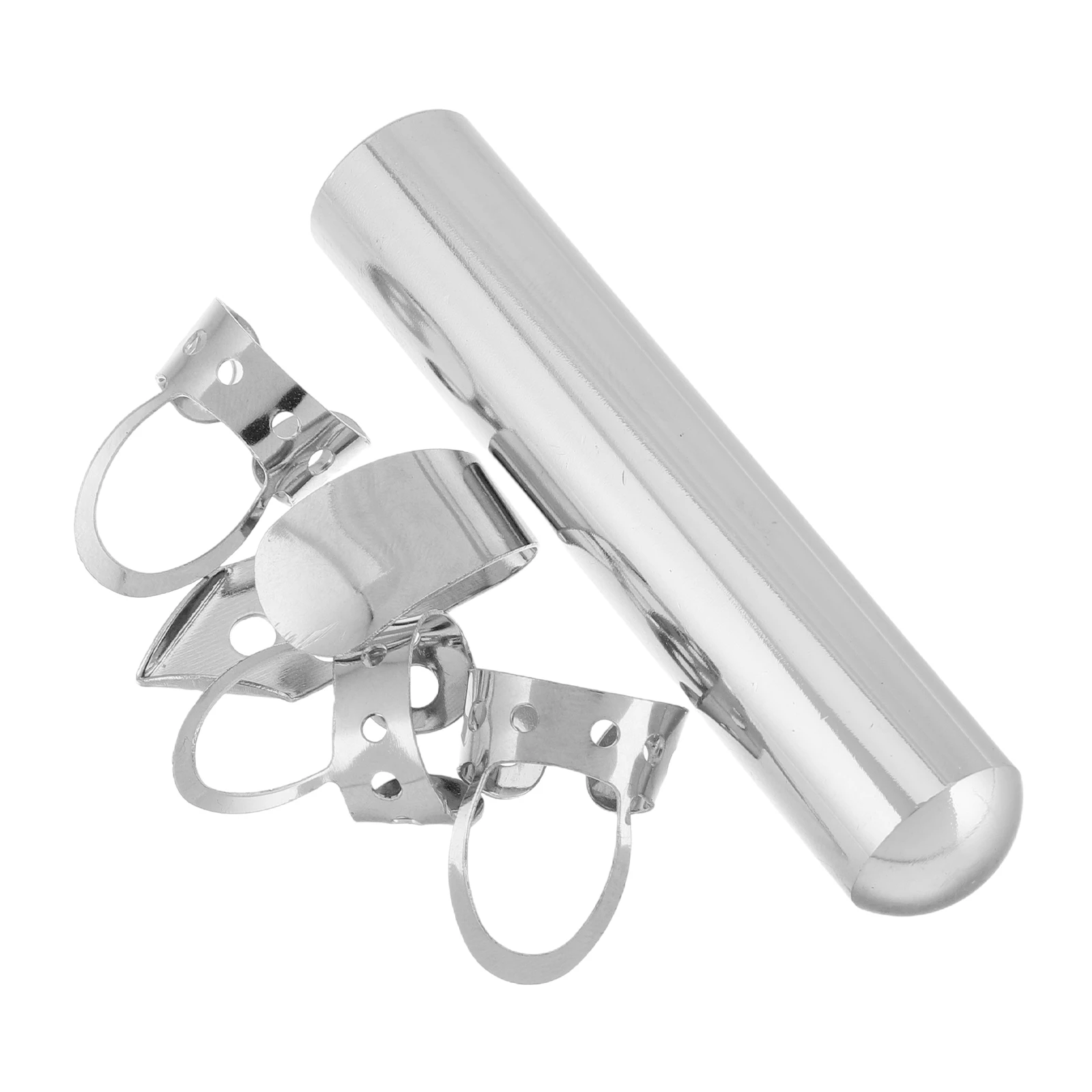 

Guitar Electric Slide Bar Acoustic Finger Picks for with Hole Bass Slider Protectors Silver