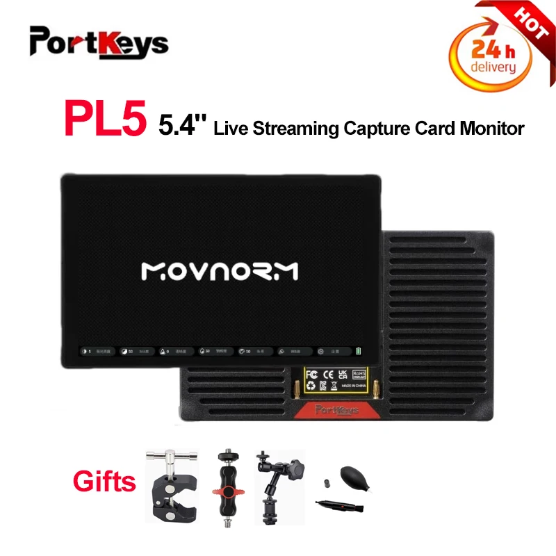 

Portkeys PL5 5.4" Capture Card Monitor HDMI-Compatibled to USB3.0 HD 4K Display Professional Monitor for Live Streaming