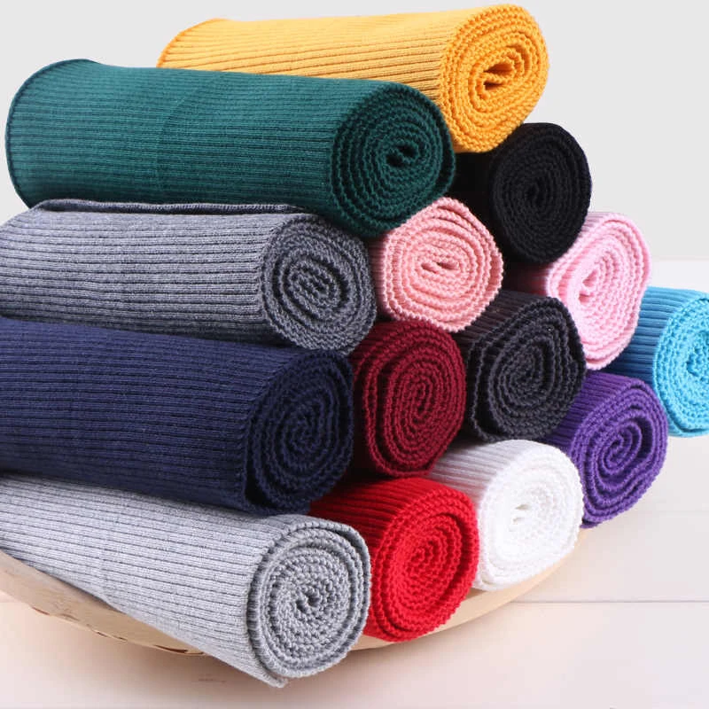 1 Yard Pure Cotton Stretch Rib Knitted Fabric Neckline Cuff Hem Fabric Baseball Uniform Jacket Sewing Hem Rib Trim Accessory