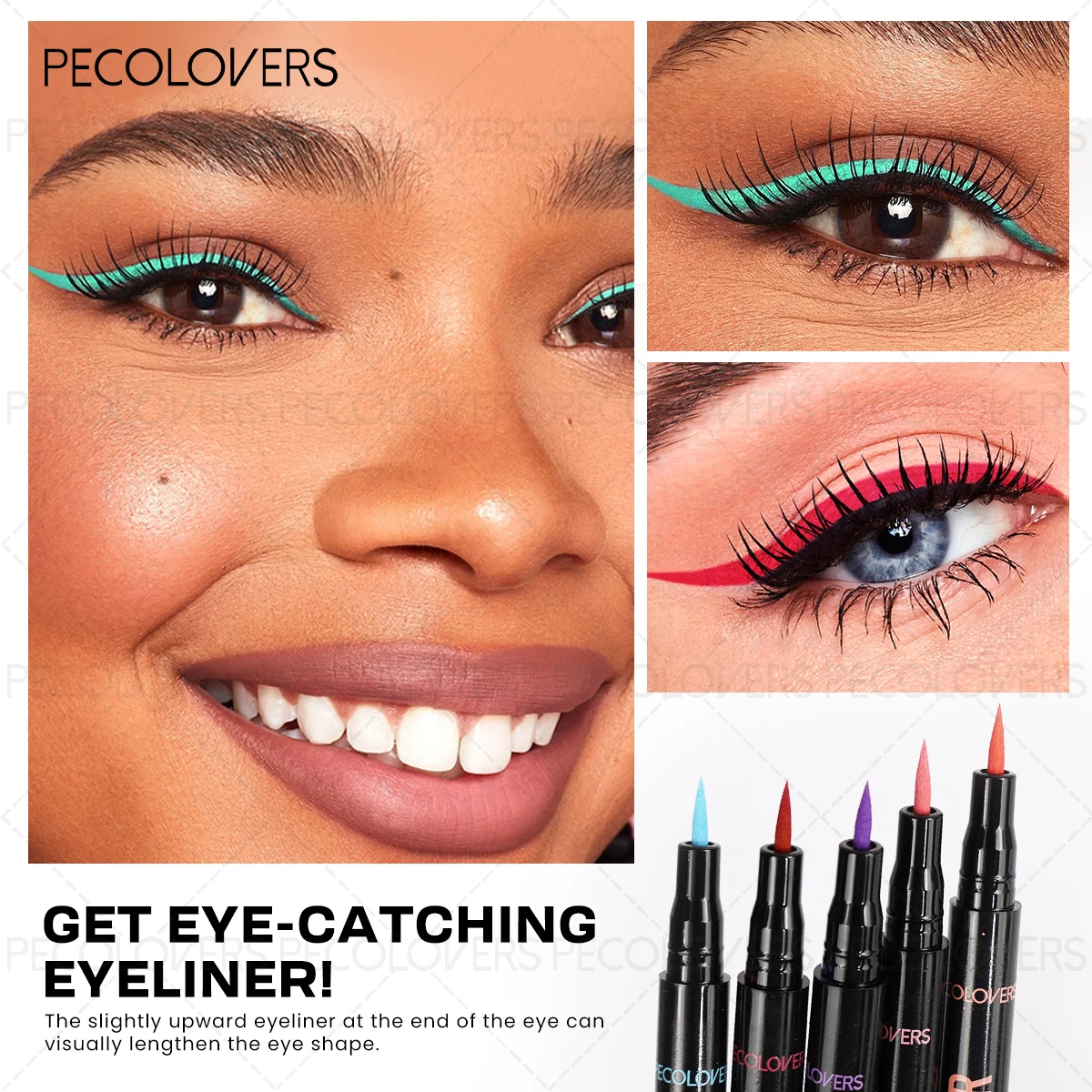 1 Pc Liquid Colorful Eyeliner, High Color Rendering Eyeliner Pen, Quick Drying Waterproof And Sweat-proof, For All Types_voghion.com