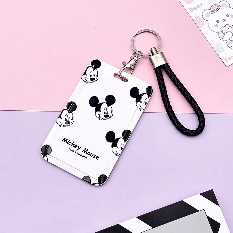 New Anime Mickey Mouse Card Sleeve Kawaii Minnie Mouse Card Holder Cartoon Student Card Access Control Card Protective Cover