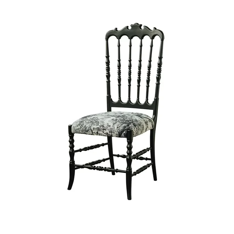 

French Napoleon Dining Chair Home Vintage Premium Soft Bag Back Chair
