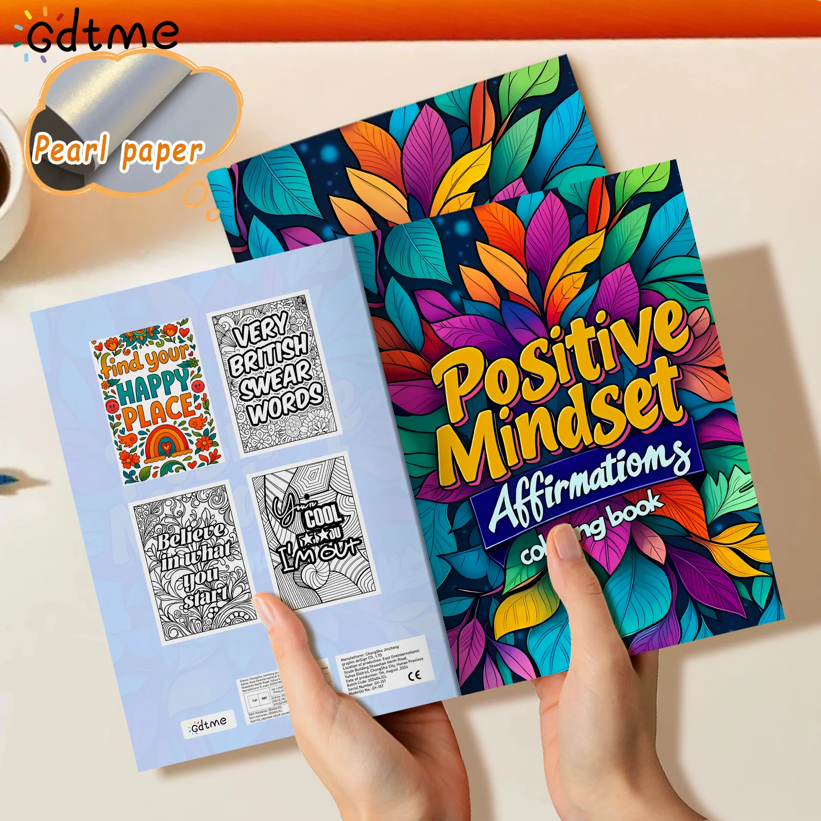 Positive Mindset Affirmatiomg Coloring Book 24Page for Children Adult Picture Books Graffiti Drawing Kill Time Relieve Stress