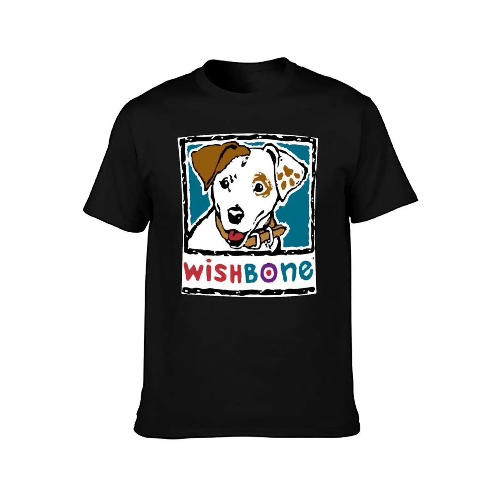 Wishbone T-Shirt, Summer Casual Cotton Tee, Oversized Streetwear Tops, Vintage Graphic Print, Loose Fit Short Sleeve