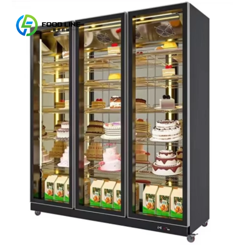 Customized Single,Double and Triple-Door Cake Display Cabinet Glass-Door Display Cabinets Commercial Cake Display Refrigerator