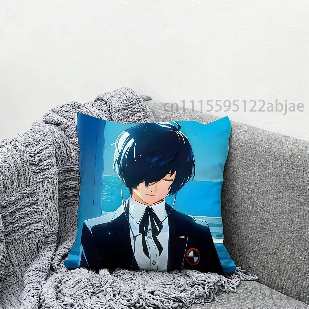M-Makoto Y-Yuki Persona 3 Throw Pillow Case 50x50cm DIY Square Pillowcase Square Office Cushion Cover 6