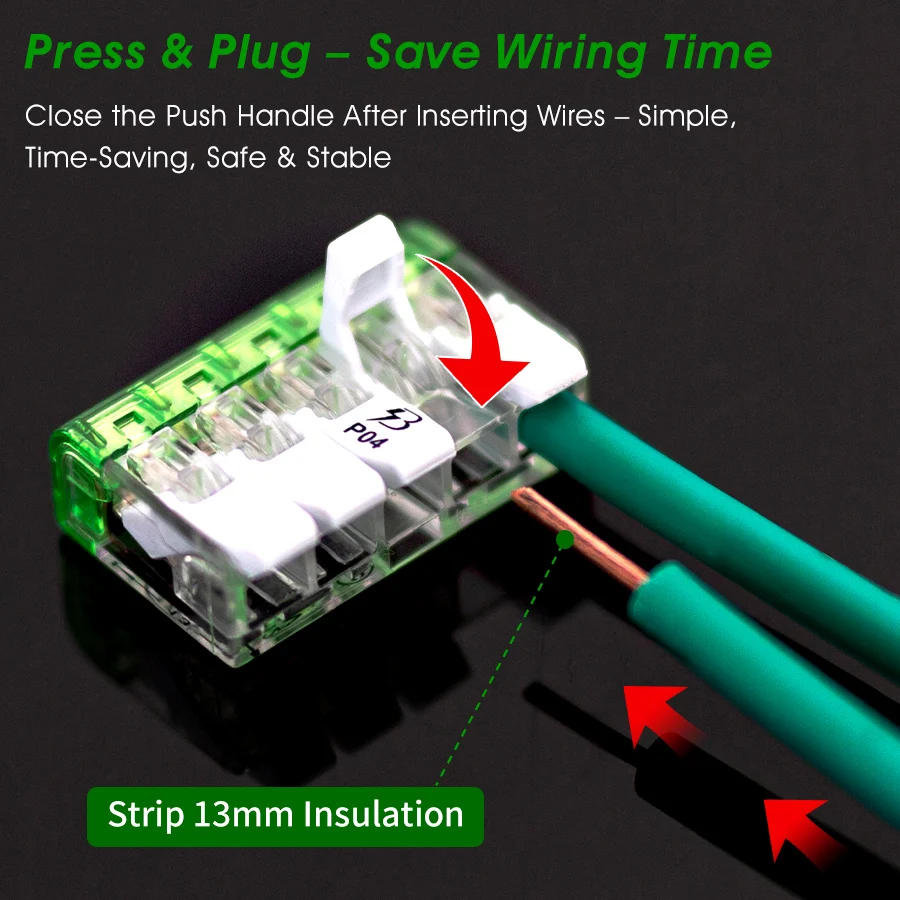Mini Fast Wire Connector Lever Type Quick Wiring Terminal 10/30/60PCS Universal 0.2-4mm² Home Electrical Cable Connector Block