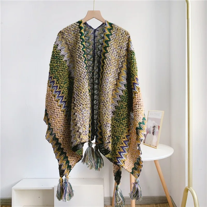 

Desert Travel Shawl Women's Scarf Dual-Use Sunscreen Vintage Tea and Salt Lake Ethnic Style Cape Coat