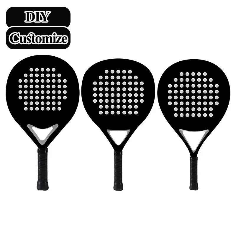 

Full Carbon Fiber Beach Tennis Racket DIY EVA Foam Core Soft Face Customize Tennis Paddle Racquet with Storage Bag Outdoor Sport